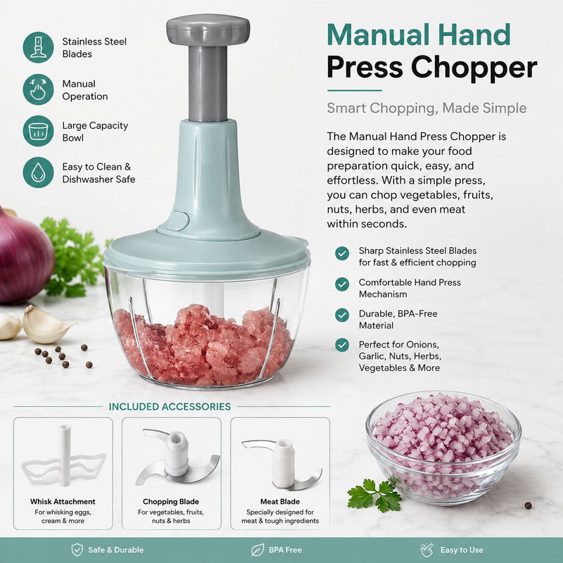 Manual Hand Press Chopper Smart Chopping